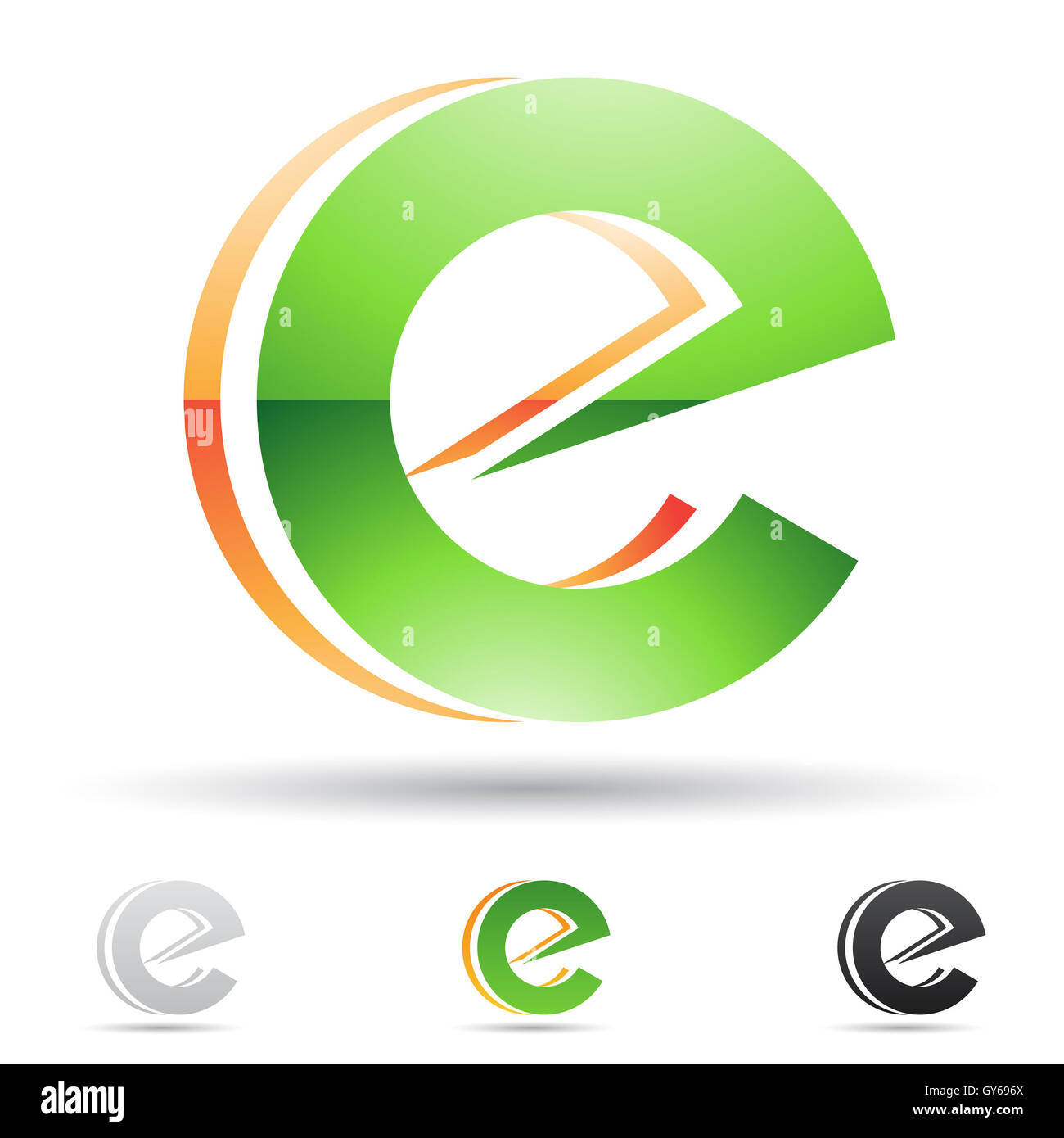 Vector illustration of abstract icons based on the letter E Stock Photo ...