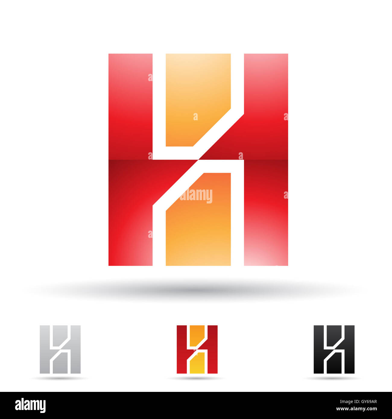 Vector illustration of abstract icons based on the letter H Stock Photo ...
