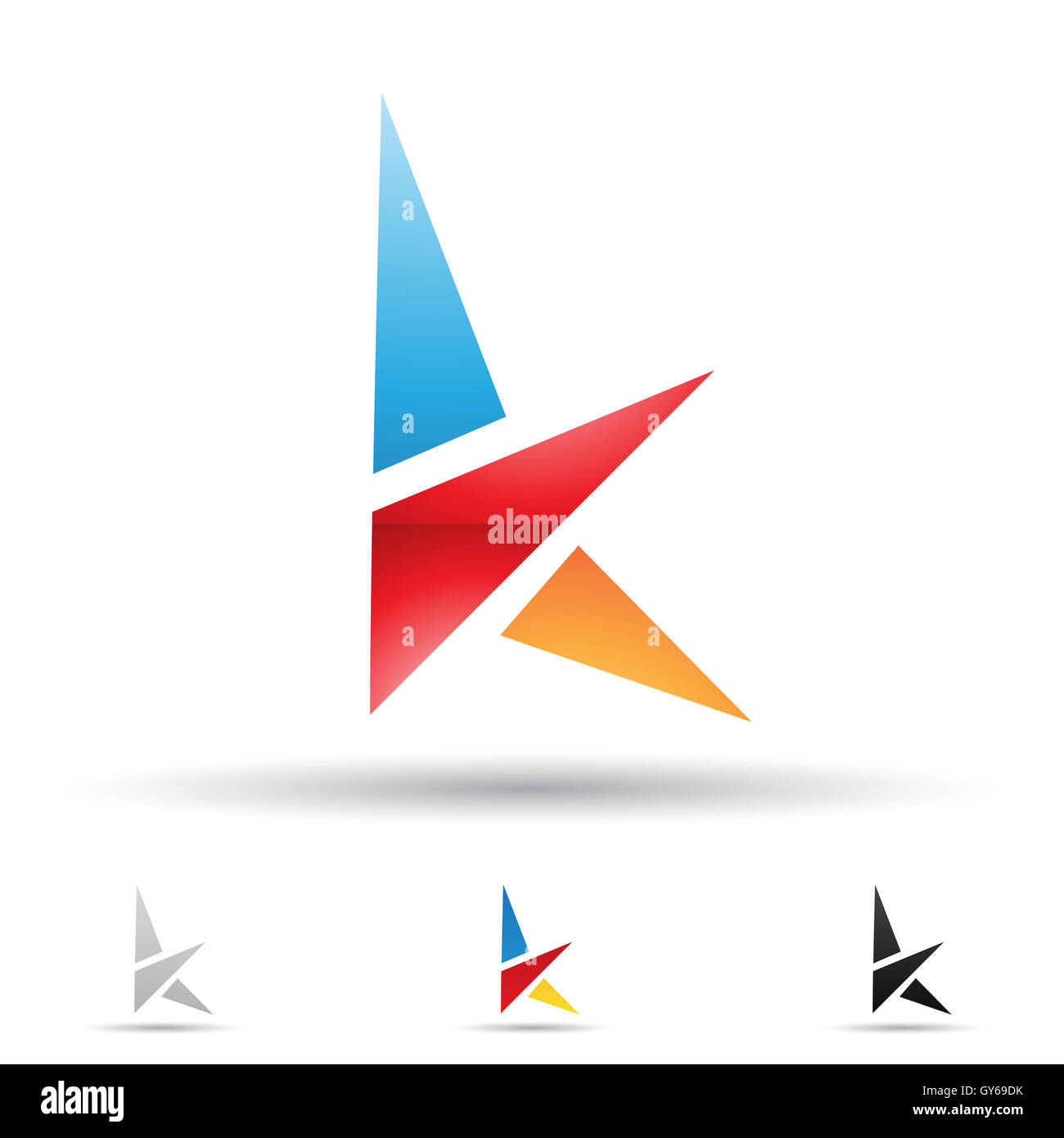 Vector illustration of abstract icons based on the letter K Stock Photo ...