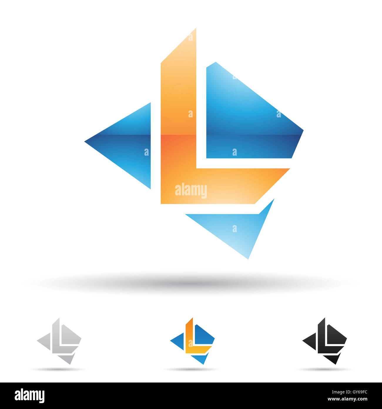 Vector illustration of abstract icons based on the letter L Stock Photo ...