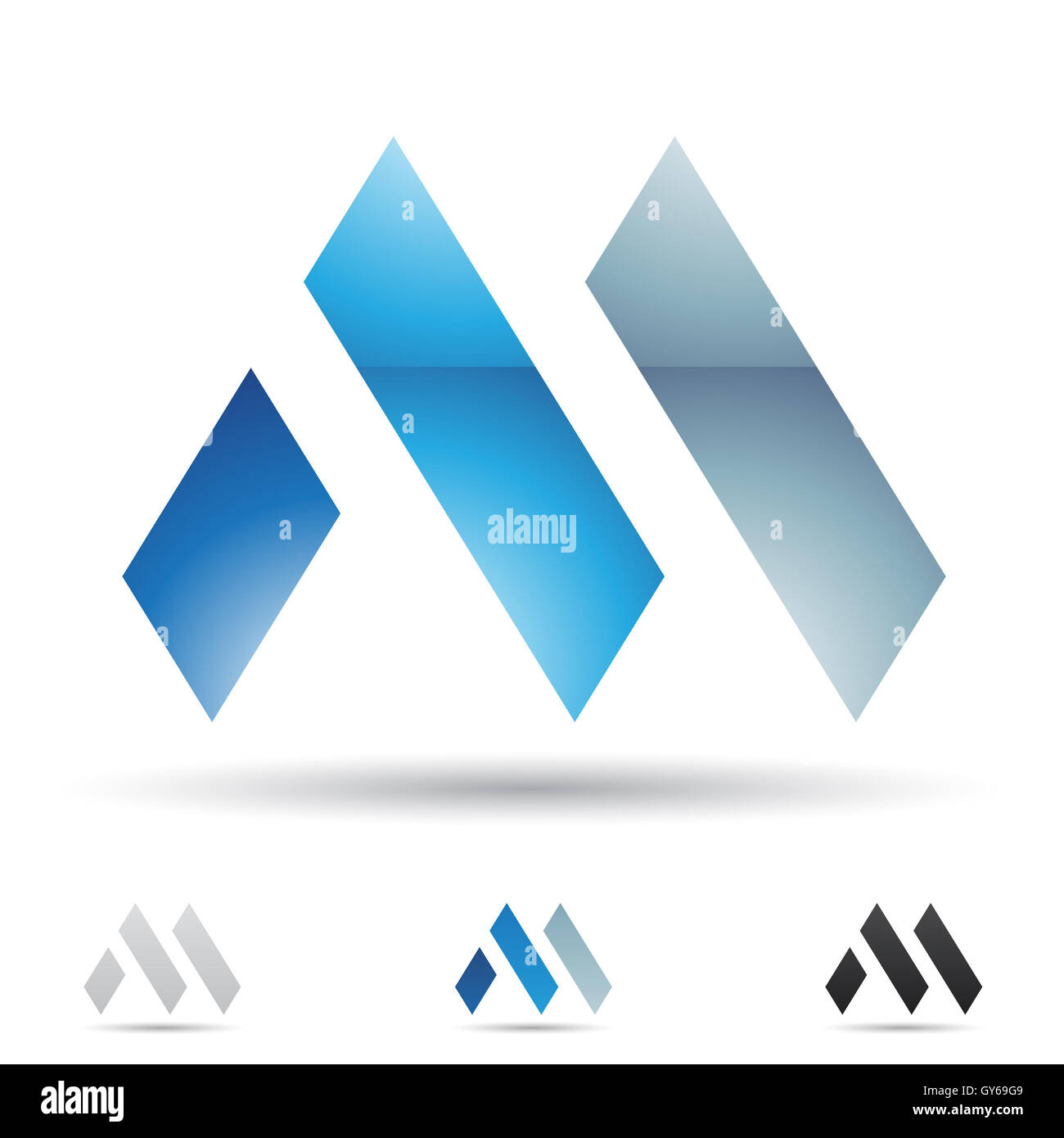 Vector illustration of abstract icons based on the letter M Stock Photo ...
