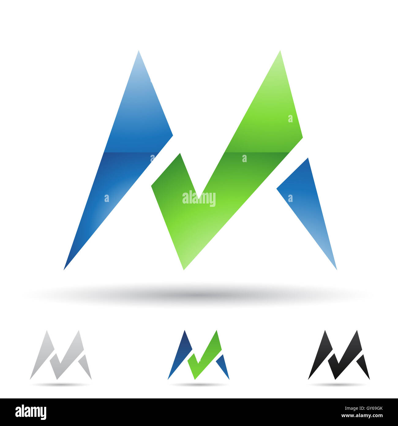 Vector illustration of abstract icons based on the letter M Stock Photo ...