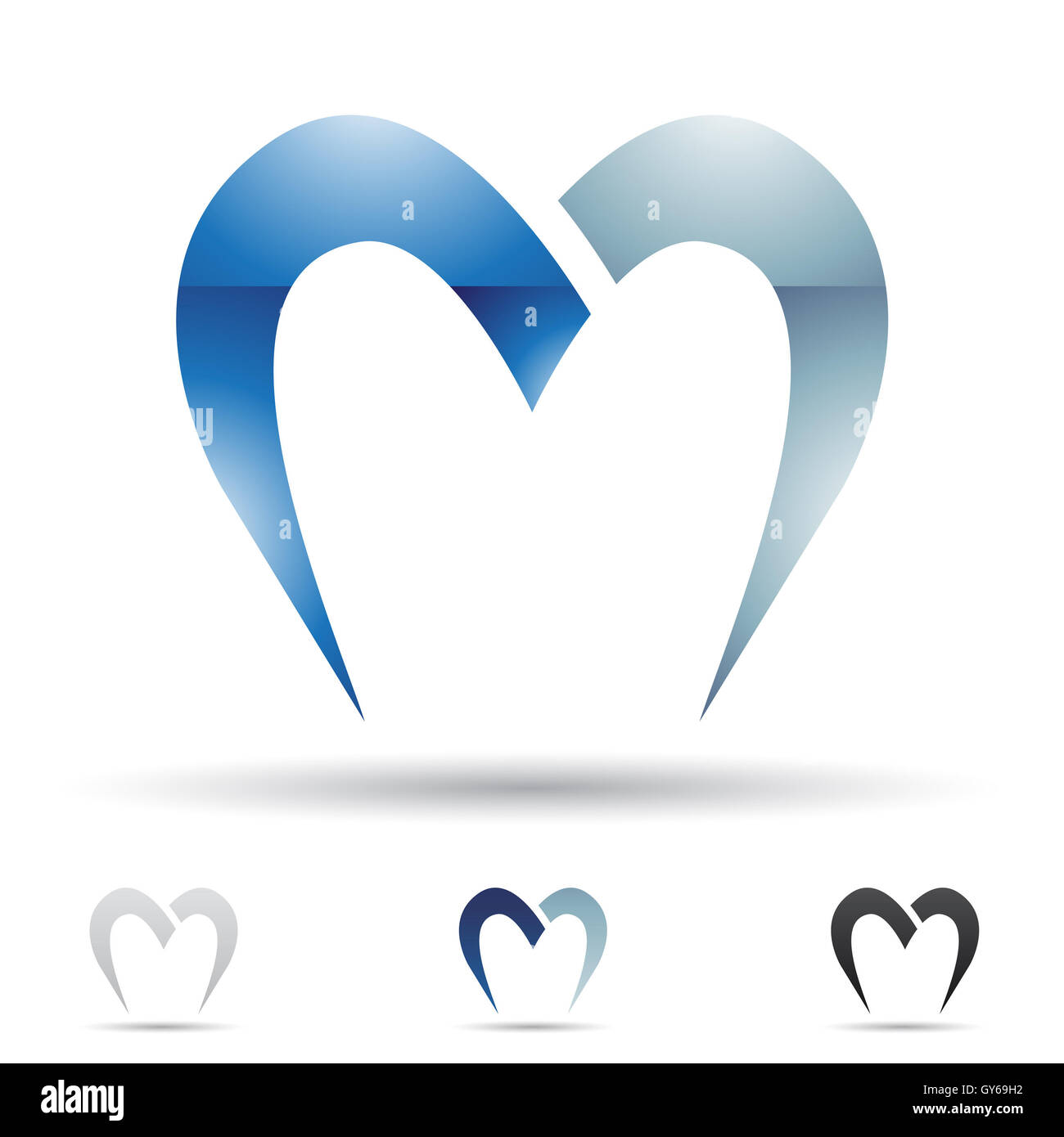 Vector illustration of abstract icons based on the letter M Stock Photo ...
