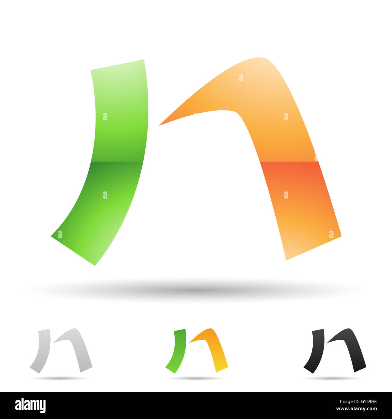 Vector illustration of abstract icons based on the letter N Stock Photo ...