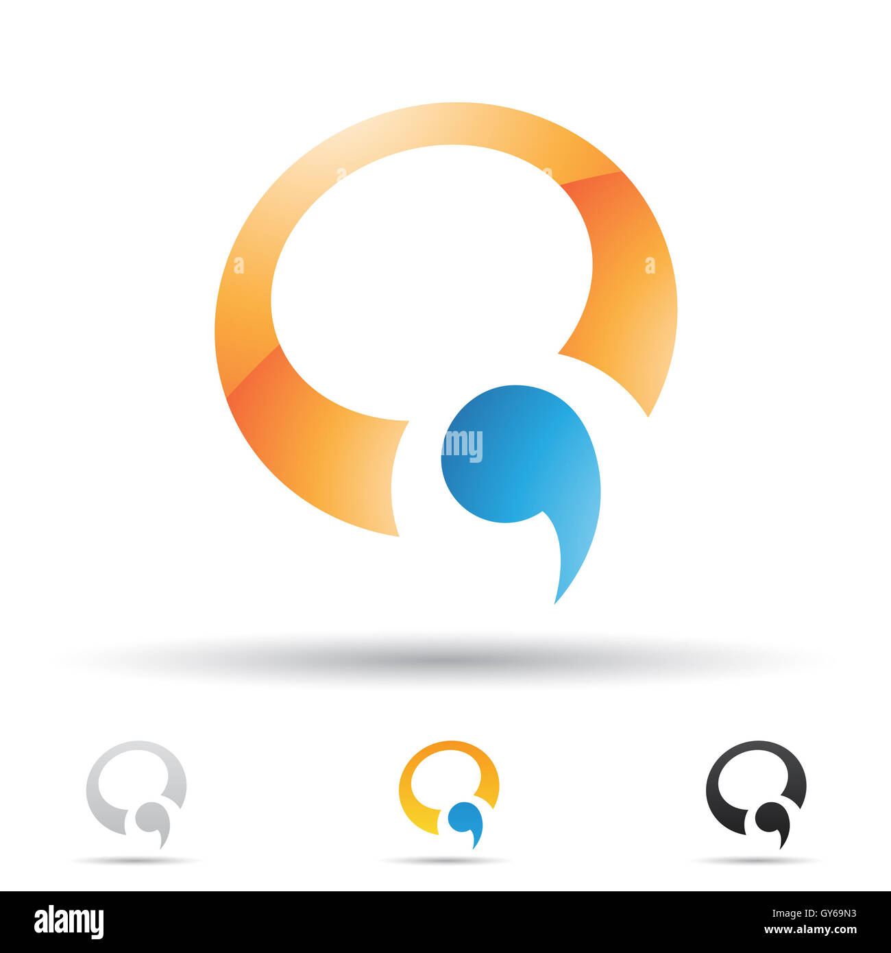 Vector illustration of abstract icons based on the letter Q Stock Photo ...