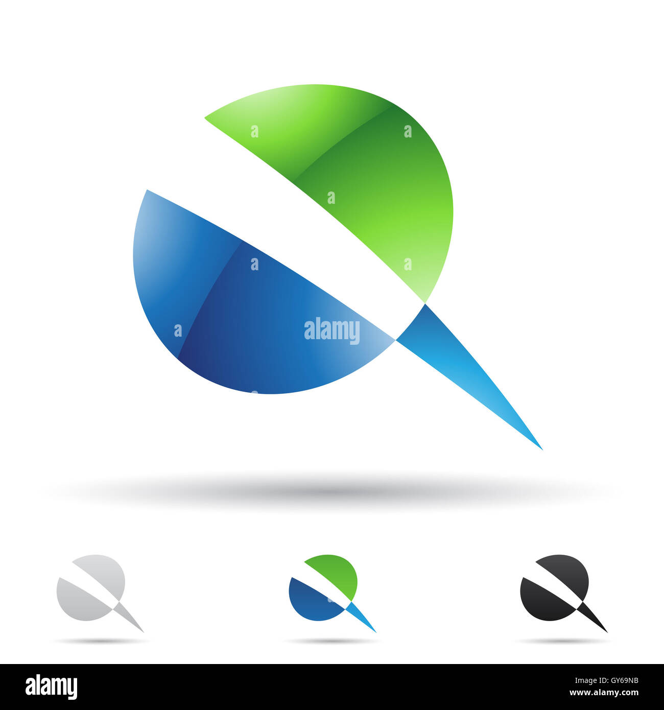 Vector illustration of abstract icons based on the letter Q Stock Photo ...