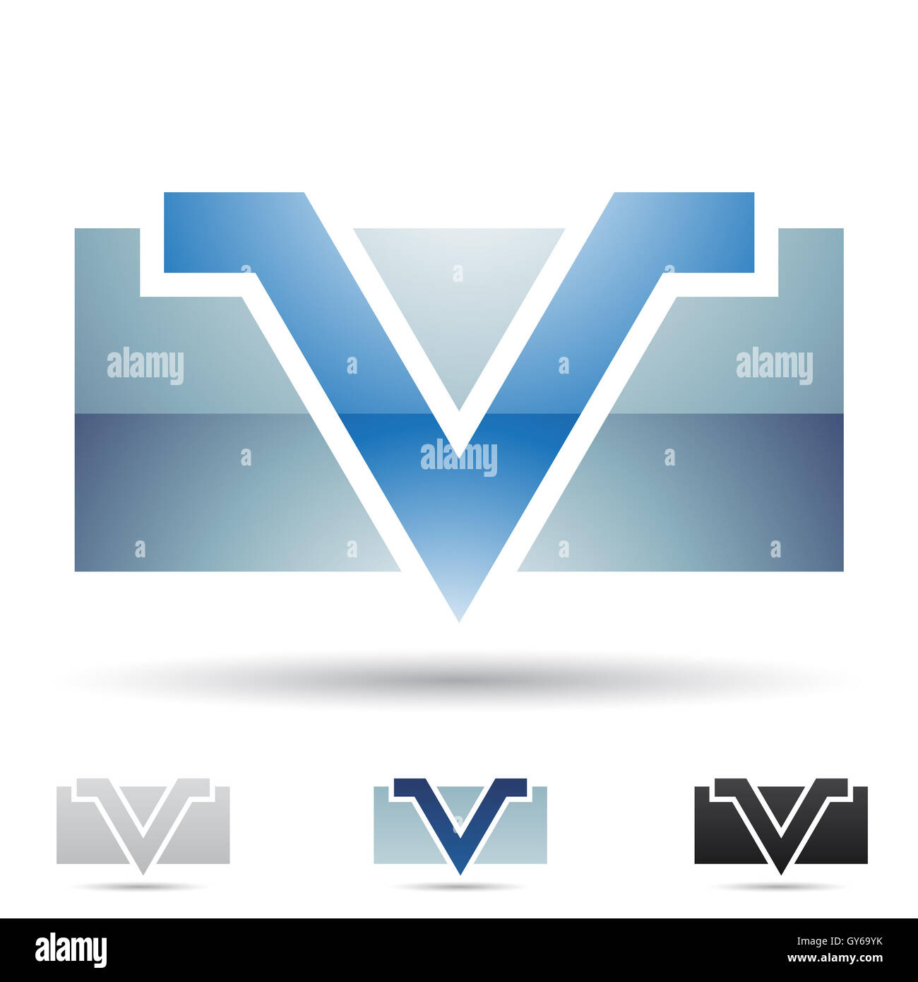 Vector illustration of abstract icons based on the letter V Stock Photo ...