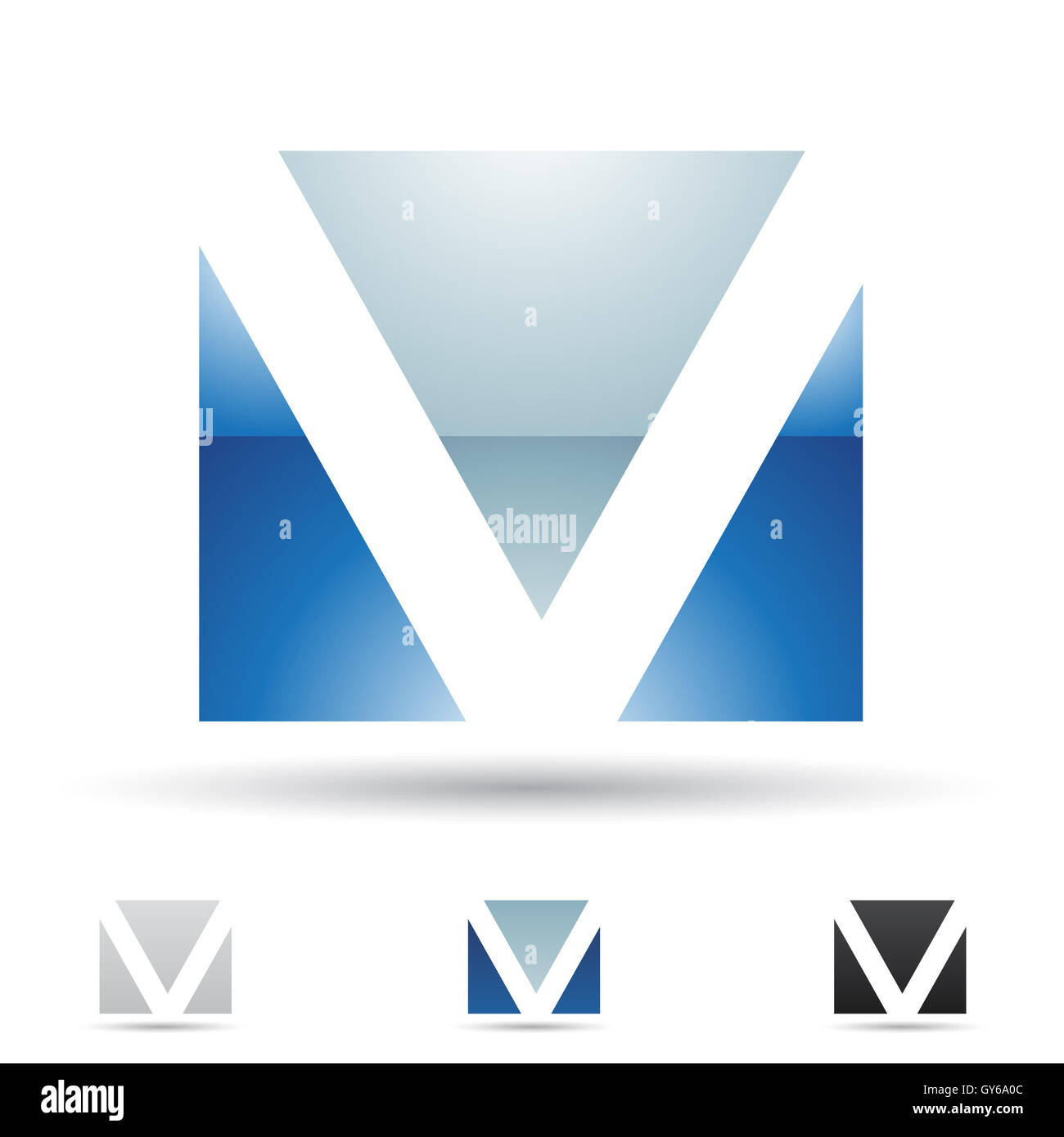 Vector illustration of abstract icons based on the letter V Stock Photo ...