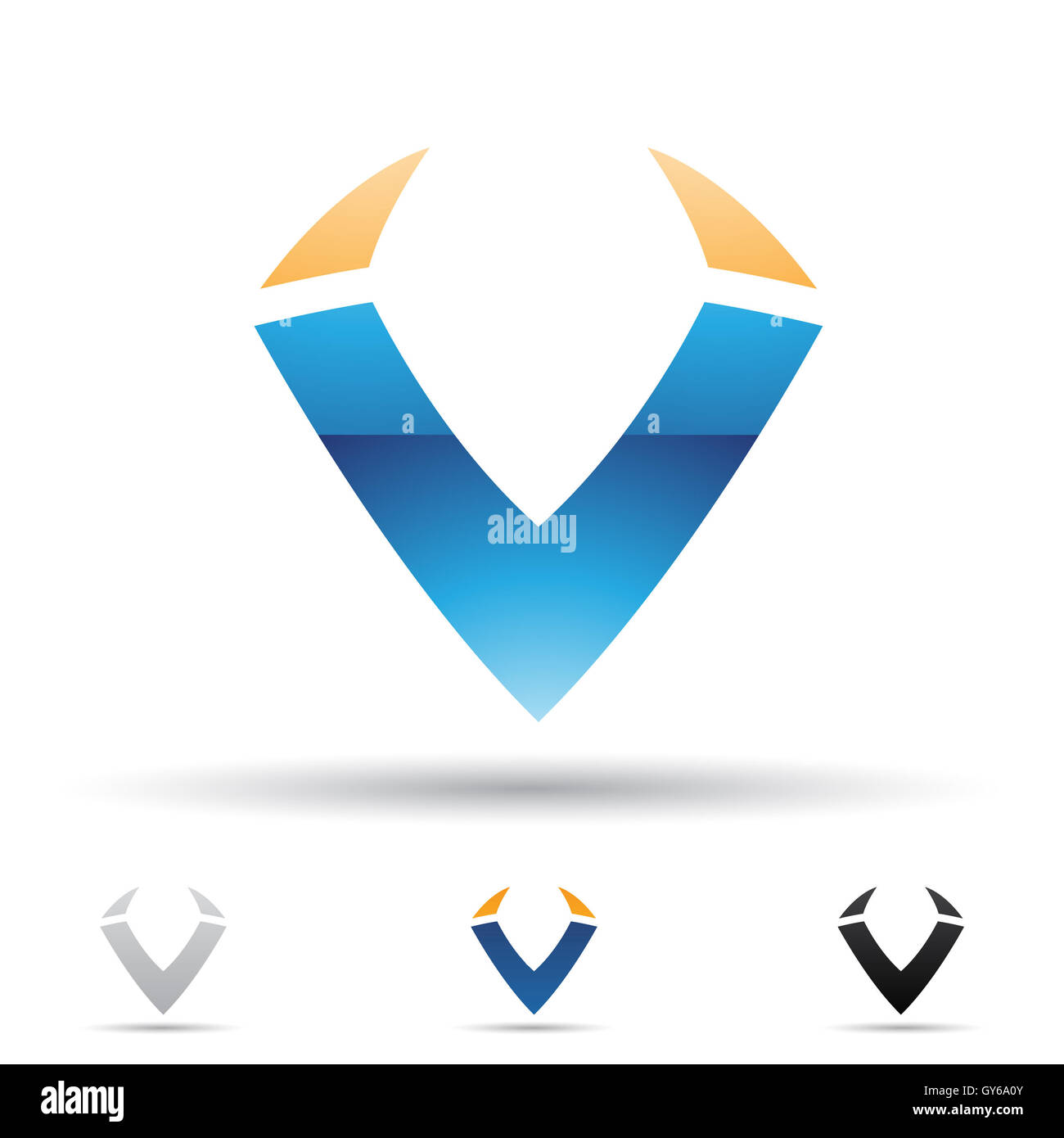 Vector illustration of abstract icons based on the letter V Stock Photo ...
