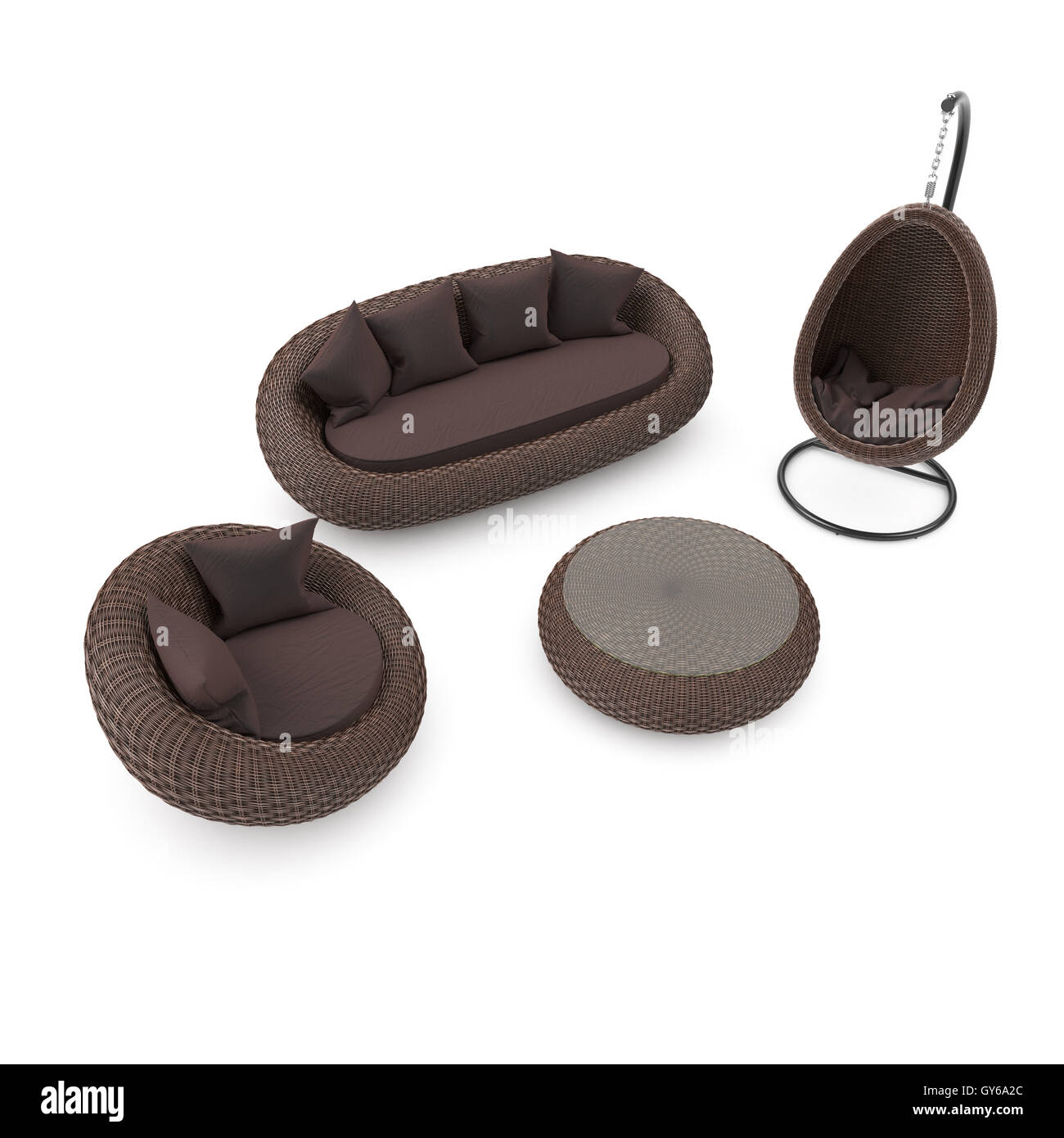 Various rattan furniture Stock Photo Alamy