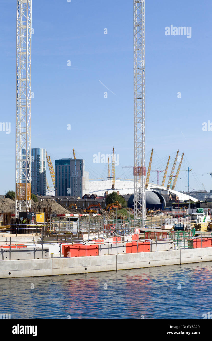 Building equipment on a floating dock in London Stock Photo Alamy