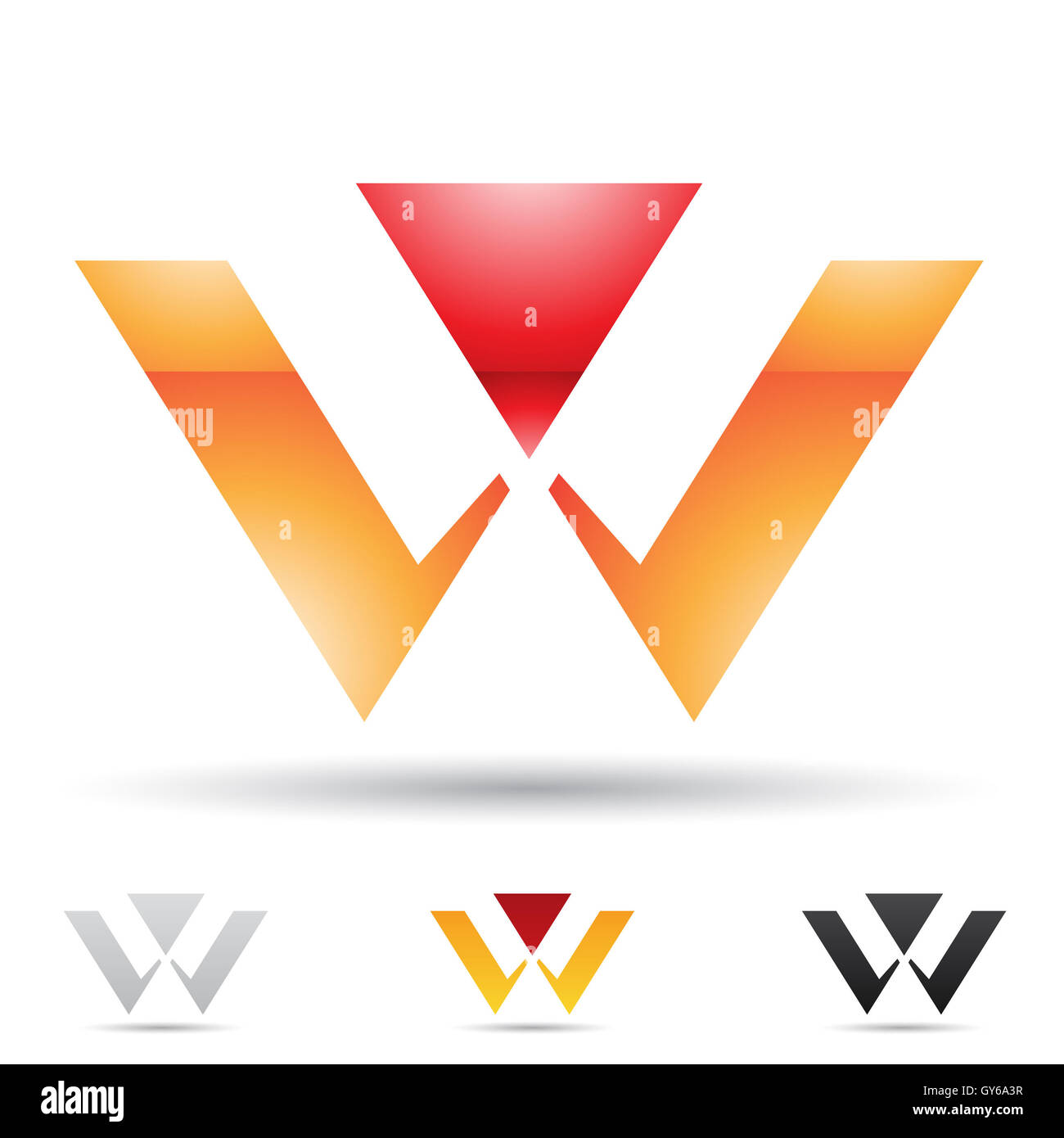 Vector illustration of abstract icons based on the letter W Stock Photo ...