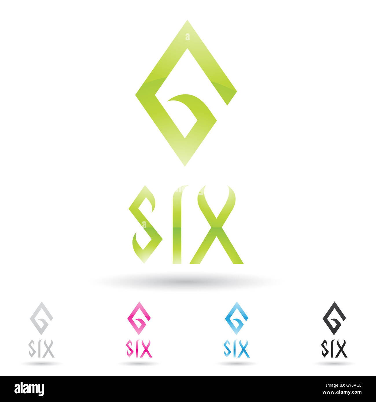 vector illustration of colorful and abstract icons for no six Stock ...