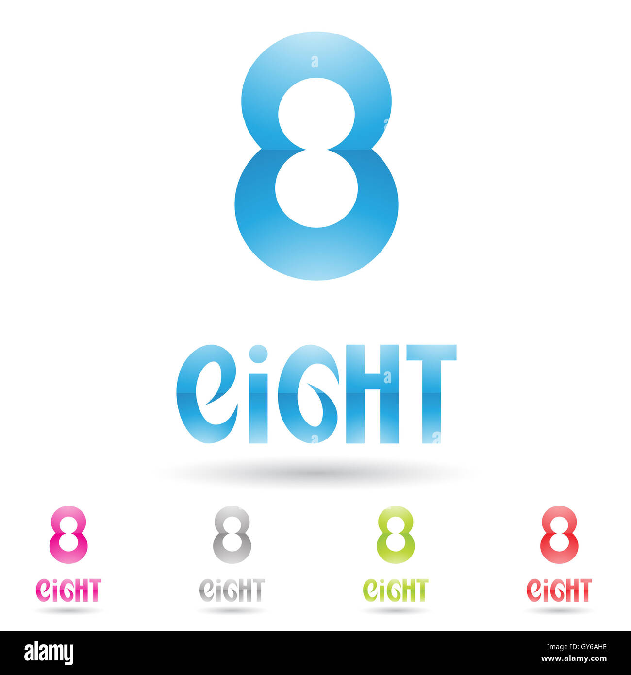 vector illustration of colorful and abstract icons for no eight Stock ...