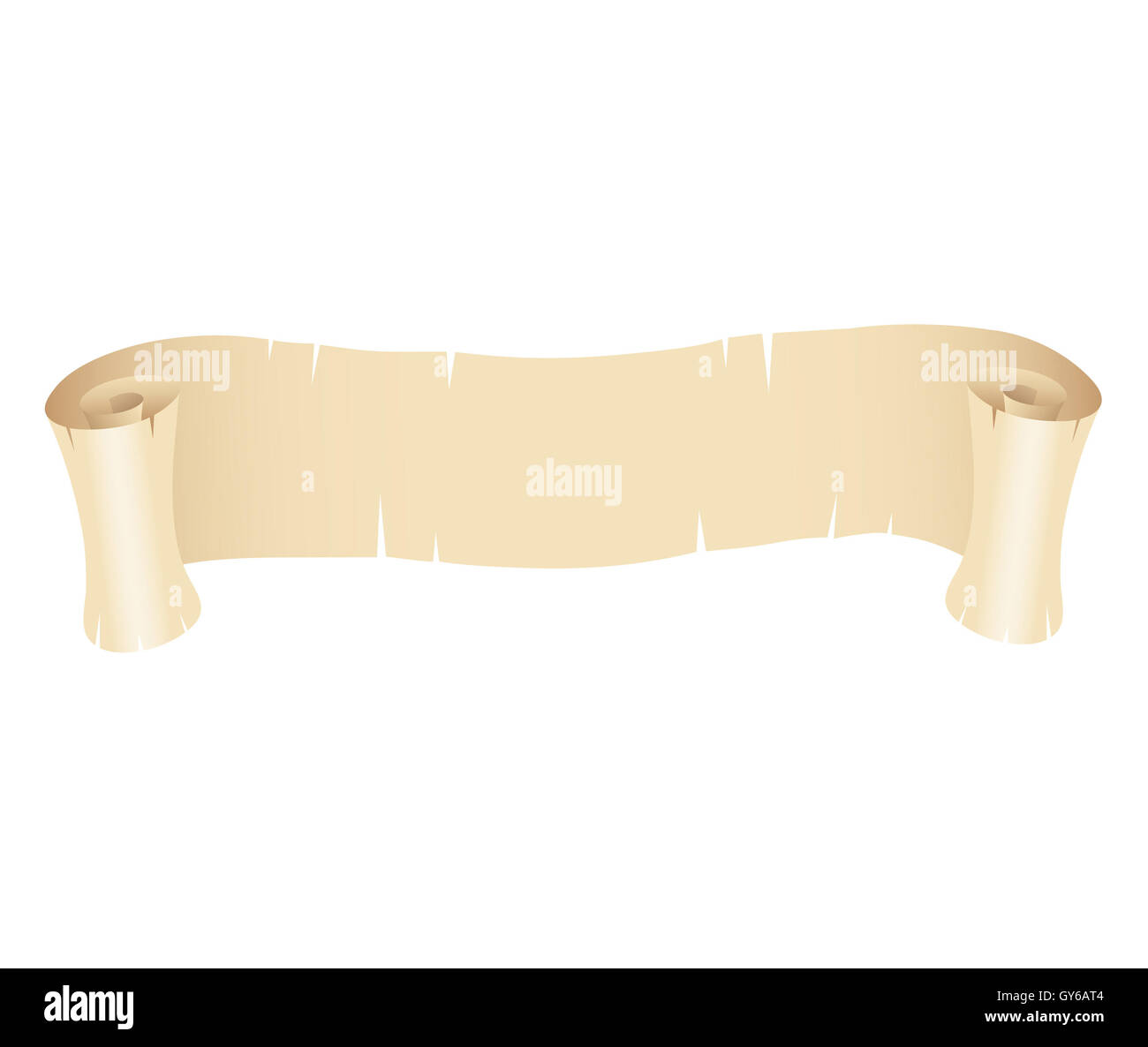 Illustration of Old Paper Banner isolated on a white background Stock