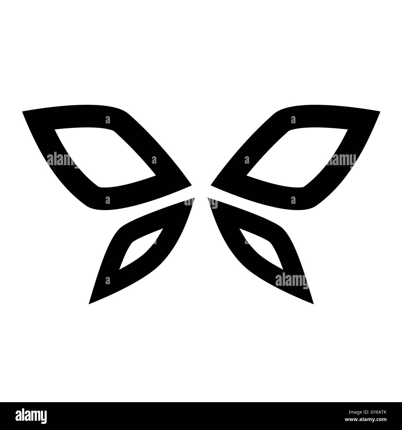 Illustration of Black Butterfly Icon isolated on a white background ...