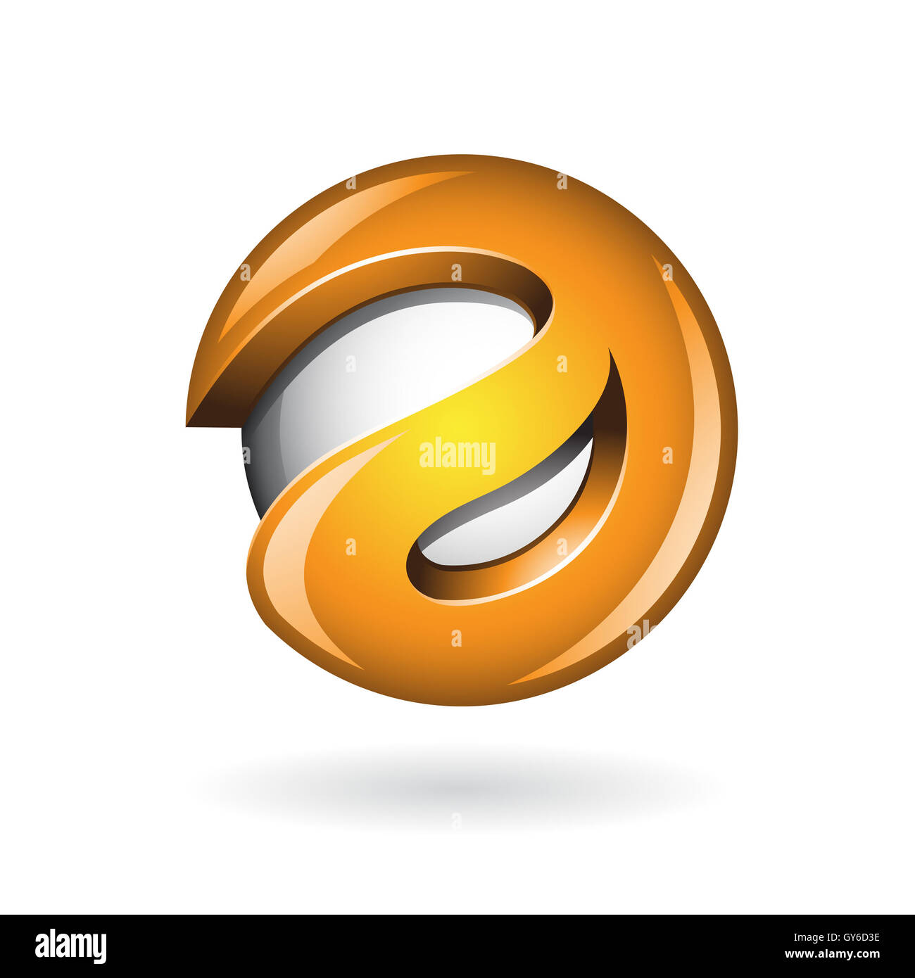Round Glossy Letter A 3d Orange Logo Shape Vector Illustration Stock ...