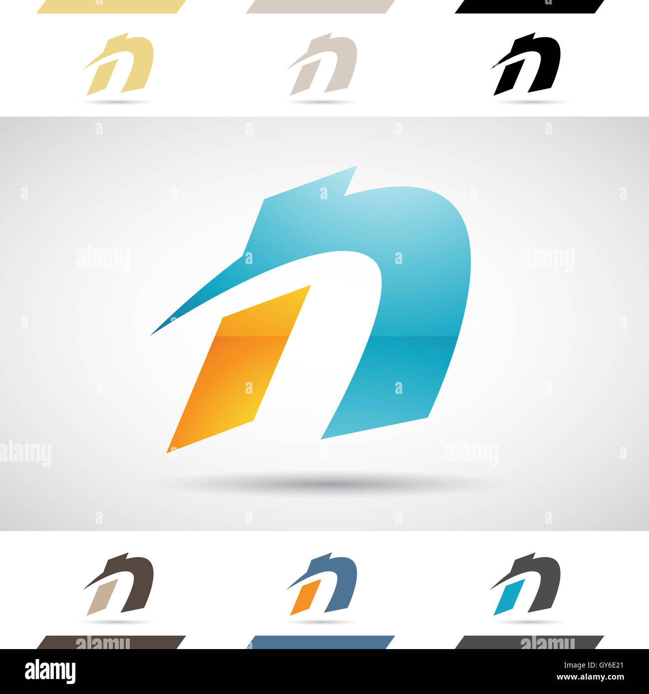Design Concept of Colorful Stock Logos Icons and Shapes of Letter N ...