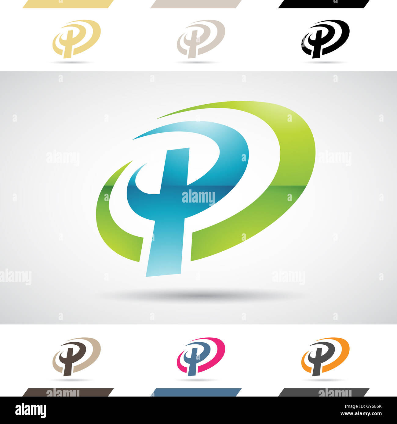 Design Concept of Colorful Stock Logos Icons and Shapes of Letter P ...