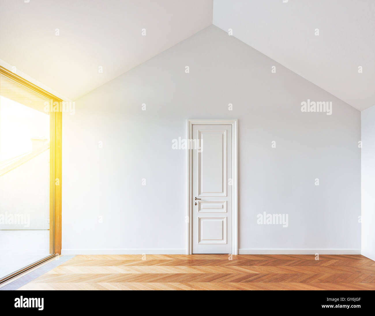 Interior of the luxury prestige apartments with the window Stock Photo ...