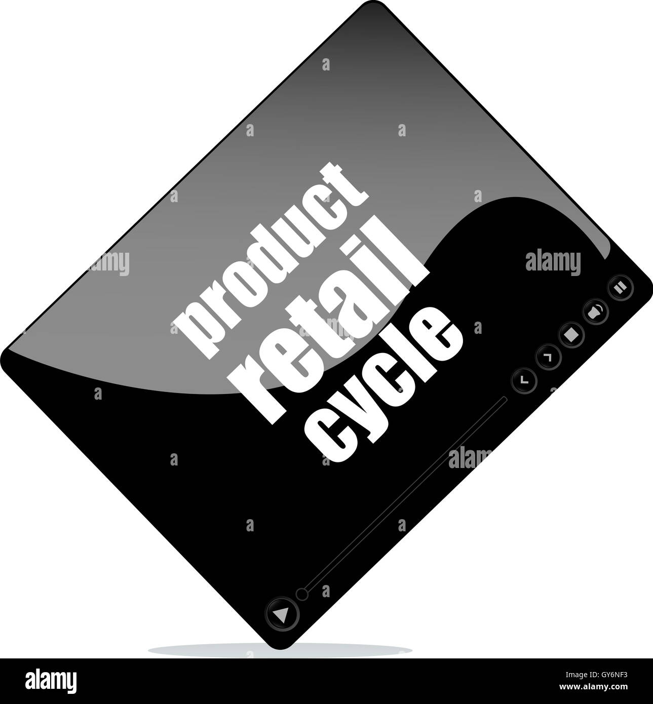 Video media player for web with product retail cycle word Stock Photo