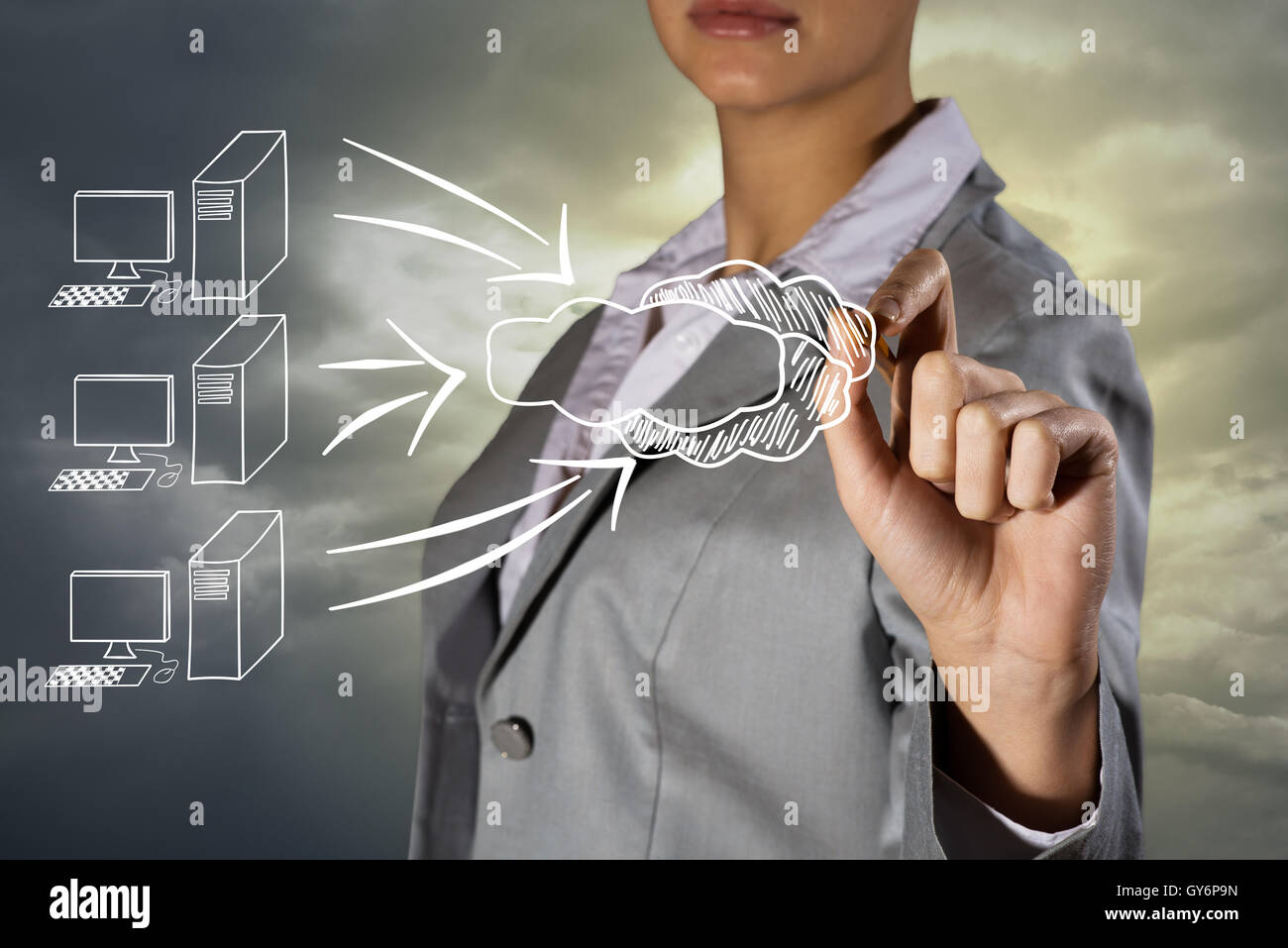 Concept image of high cloud technologies Stock Photo - Alamy