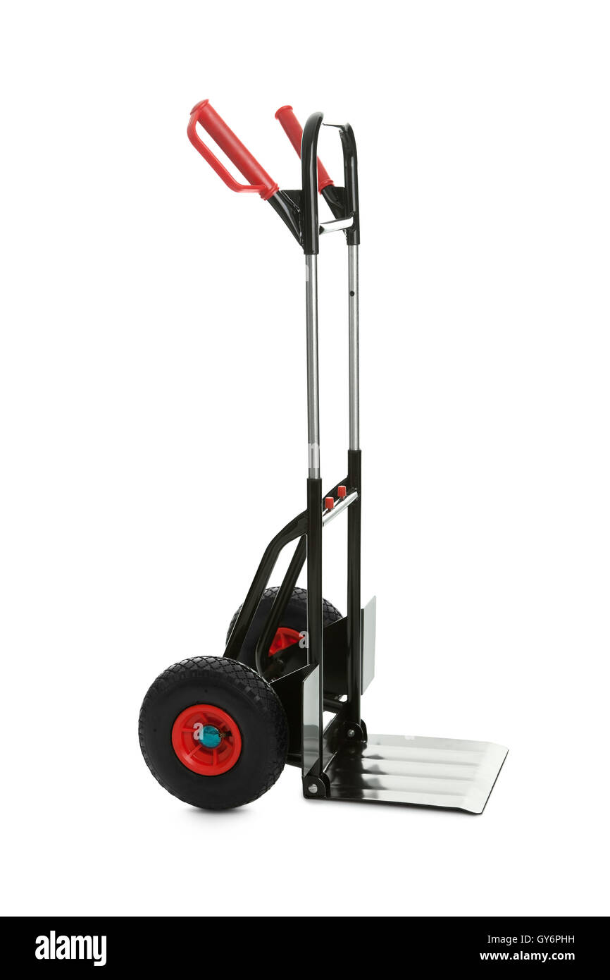Empty hand truck over white background Stock Photo