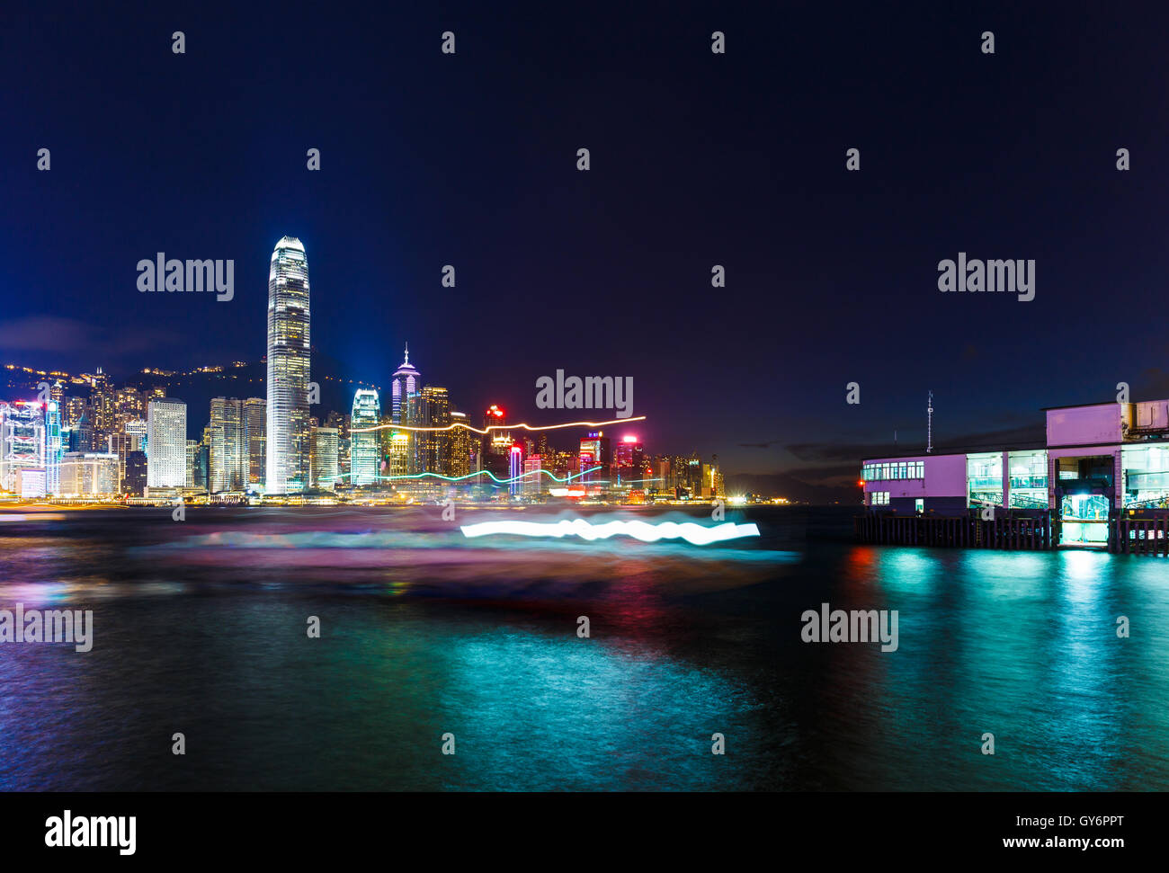 Hong Kong skyline at night Stock Photo - Alamy