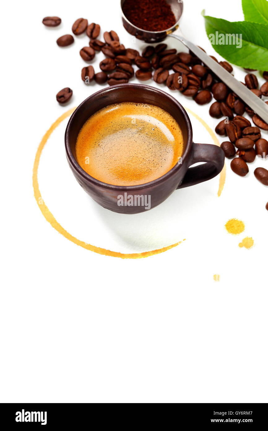 Coffee cup with coffee stain Stock Photo Alamy
