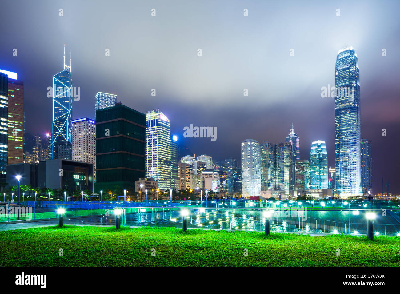 Hong Kong city at night Stock Photo - Alamy