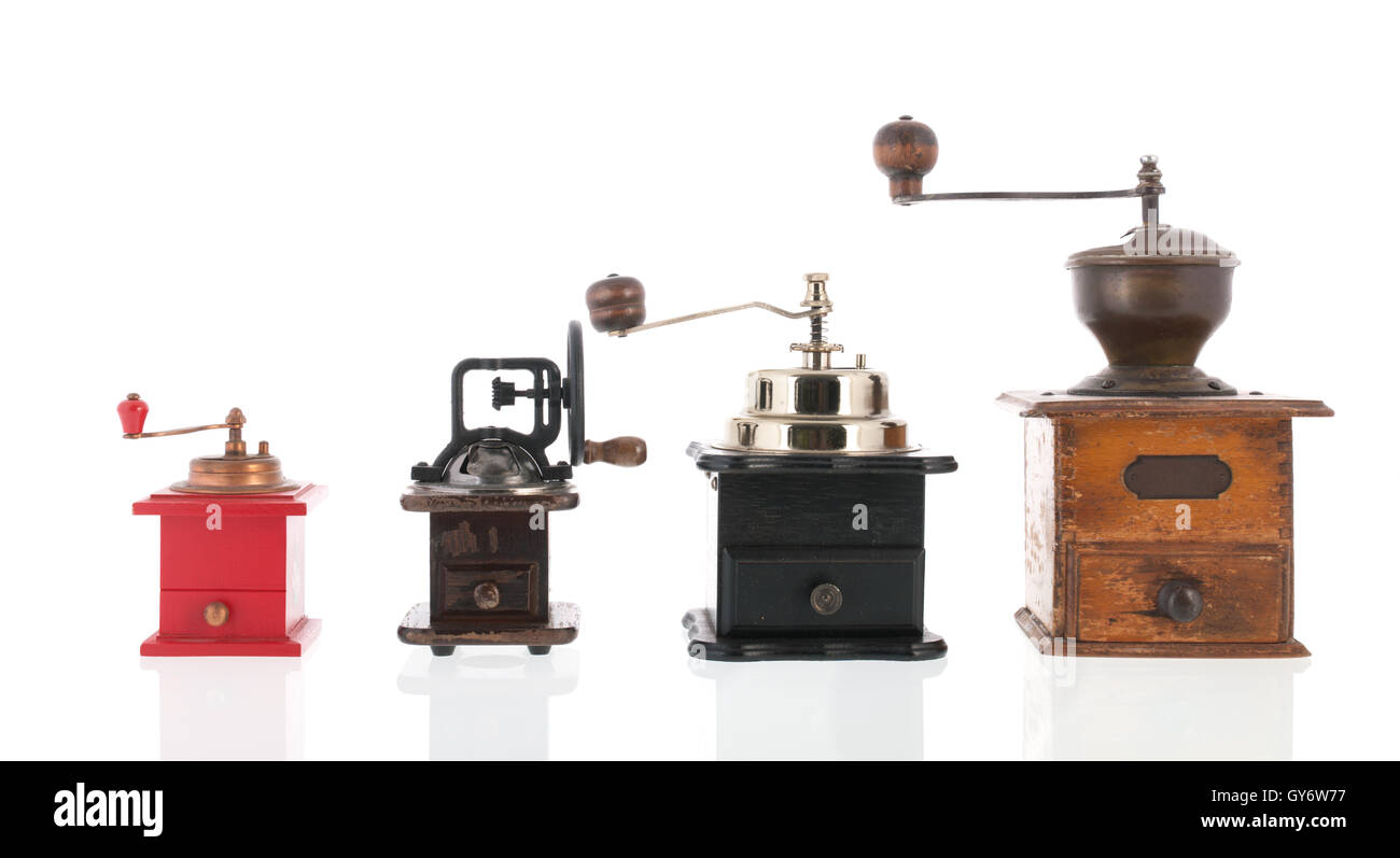 Old coffee grinders Stock Photo Alamy