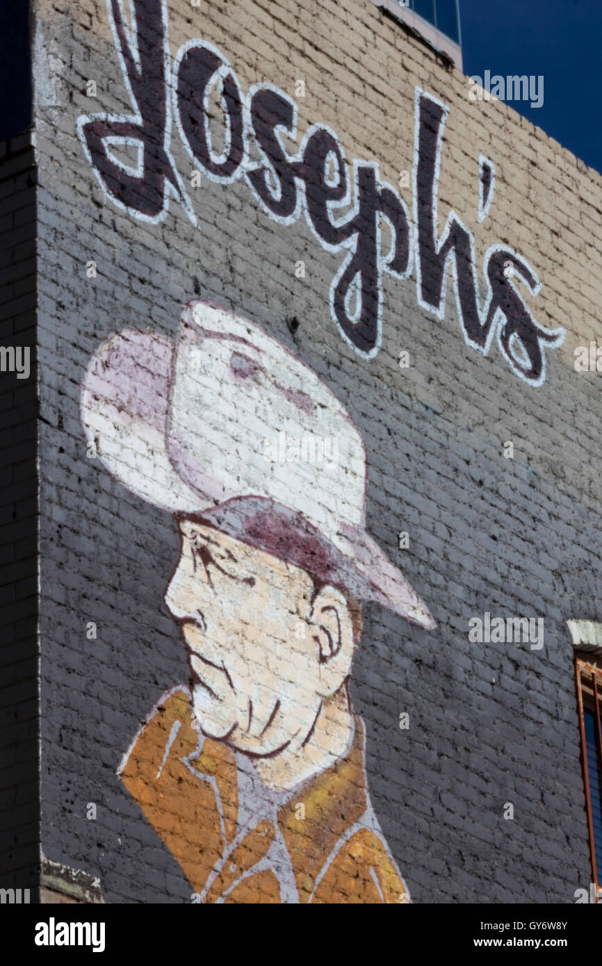 The Side Wall of Joseph's the Hat Maker in Austin, Texas Stock Photo