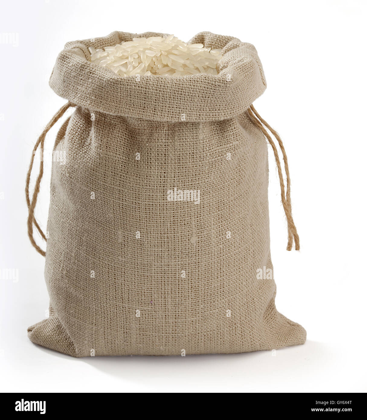 Sack with rice Stock Photo - Alamy