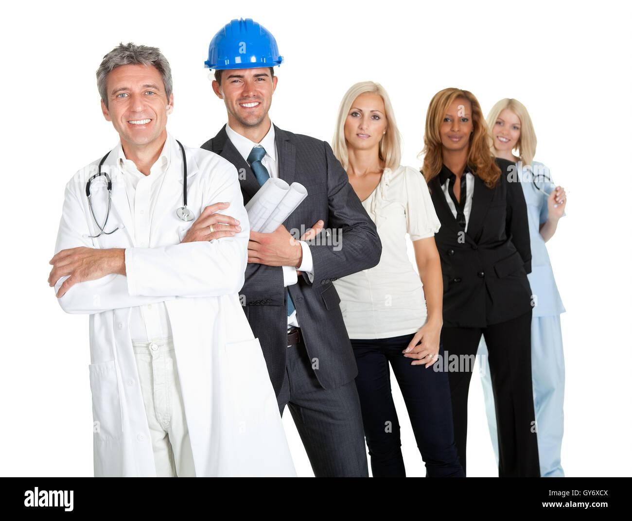 People illustrating different career options Stock Photo