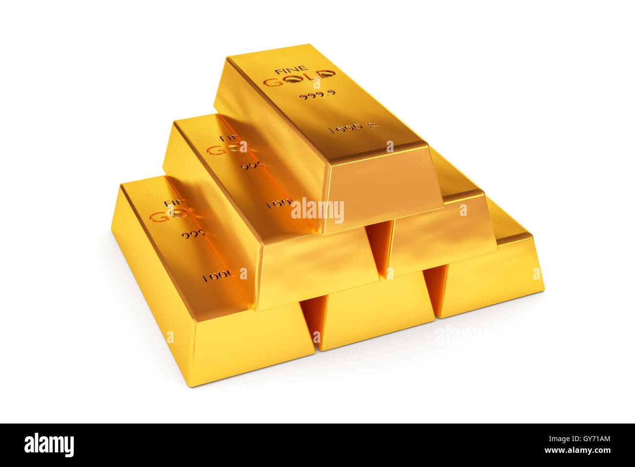 gold ingot Stock Photo