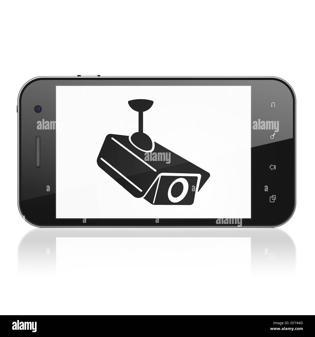 Security concept: Cctv Camera on smartphone Stock Photo