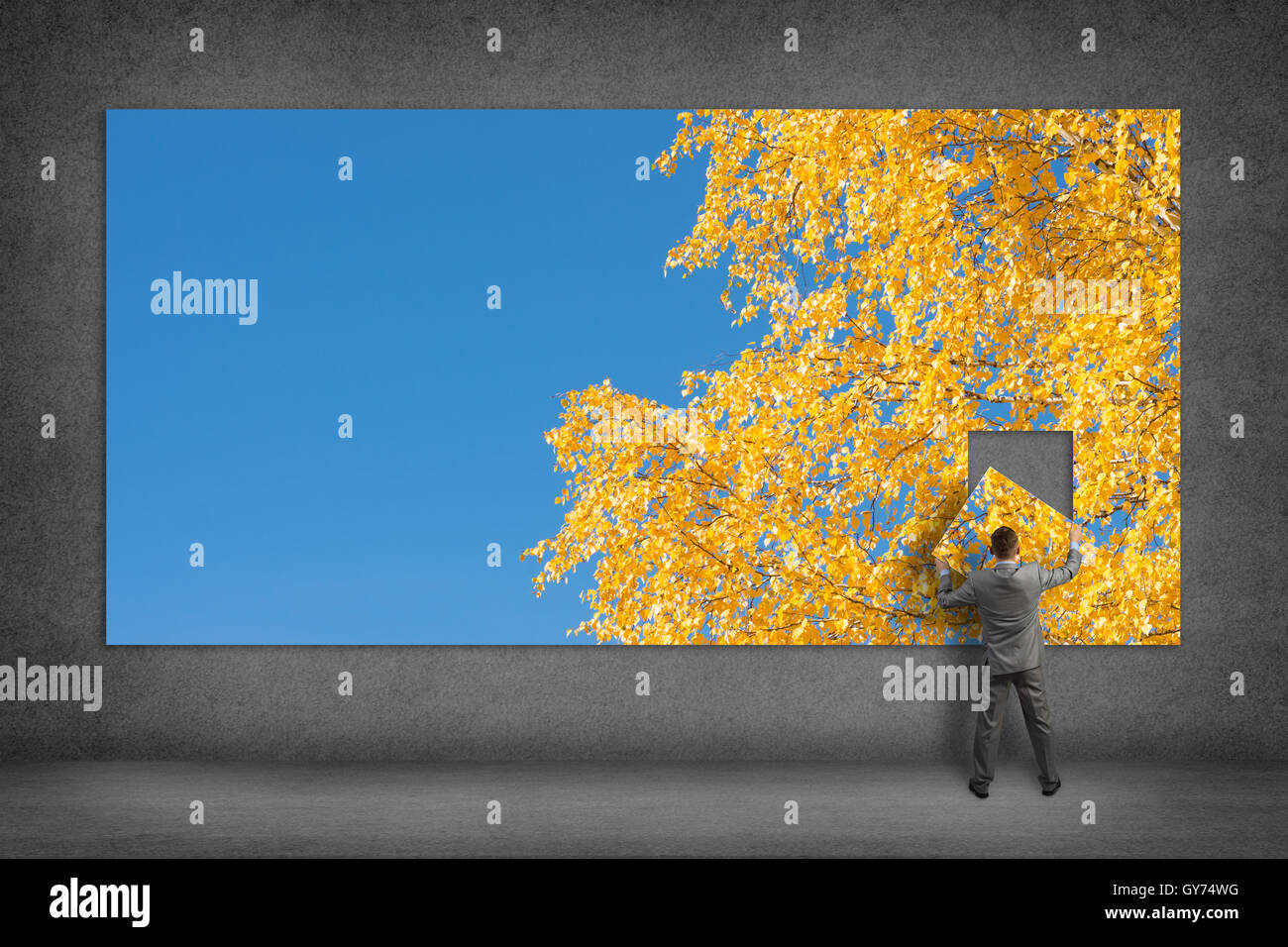 businessman collects the image Stock Photo - Alamy