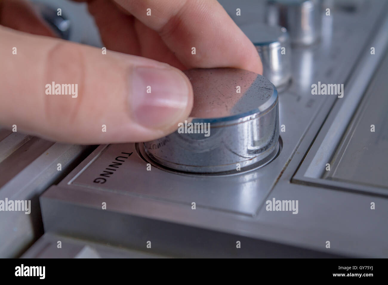 Changing radio stations Stock Photo Alamy