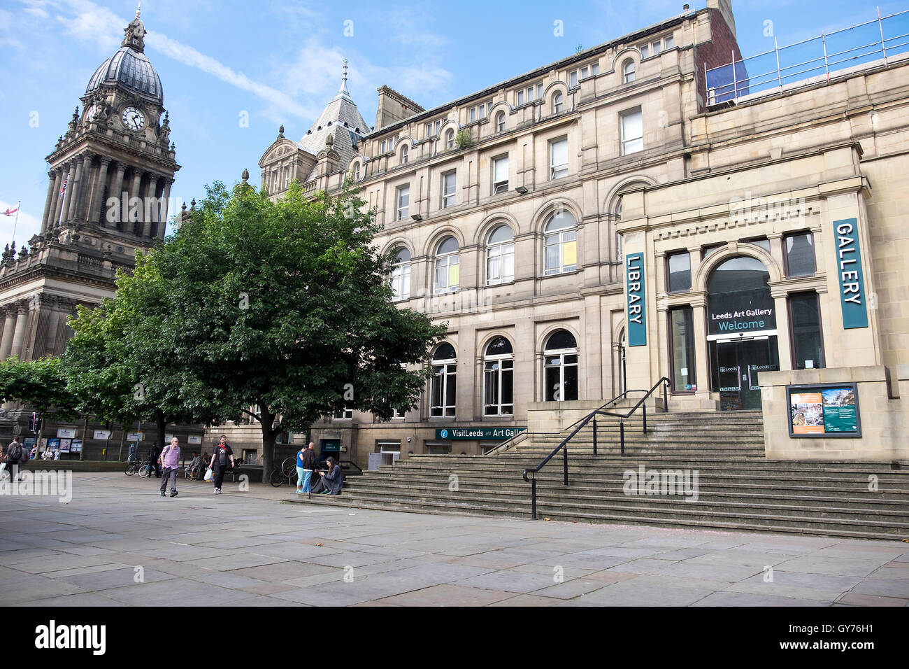 Leeds town hall, west yorkshire on a sunny day. Stock Photo