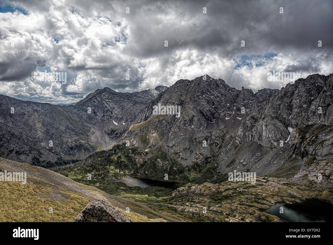 Colorado South Colony Lakes view from Mount Humboldt Stock Photo