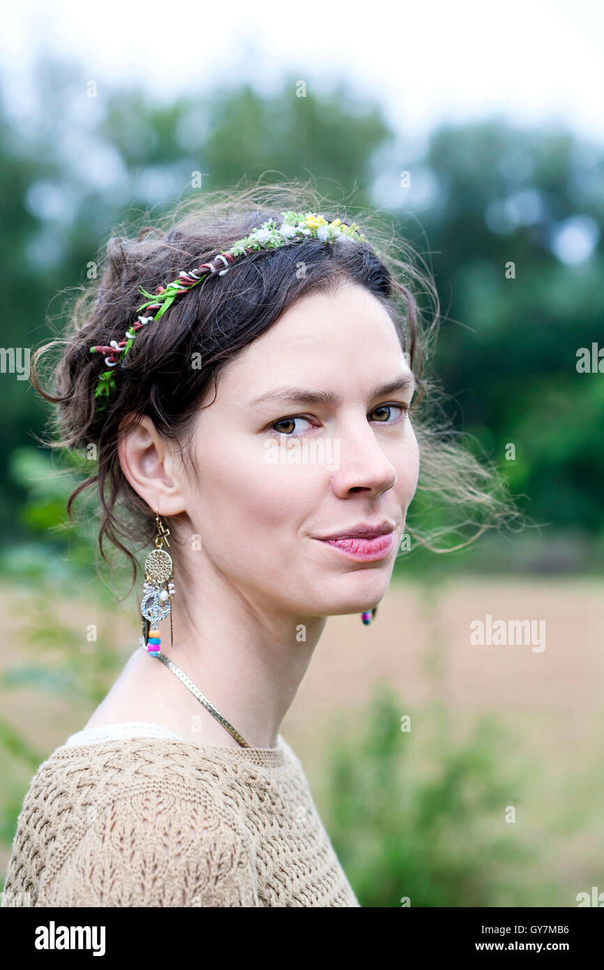 beautiful woman walking in nature Stock Photo - Alamy