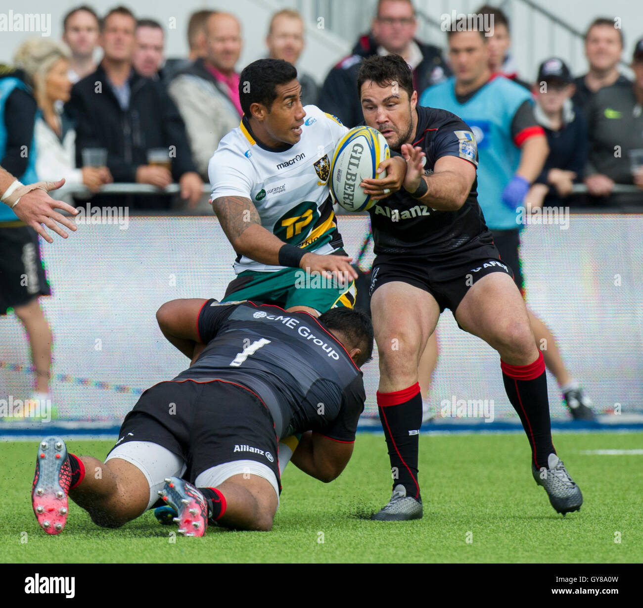 LONDON, ENGLAND - SEPTEMBER 17: George Pisi of Northampton during the ...