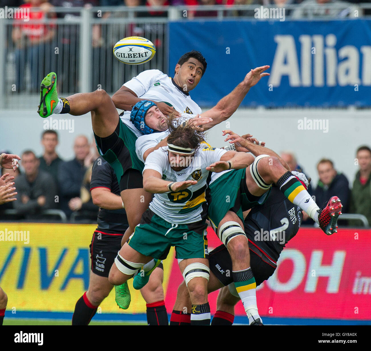 LONDON, ENGLAND - SEPTEMBER 17: George Pisi of Northampton during the ...
