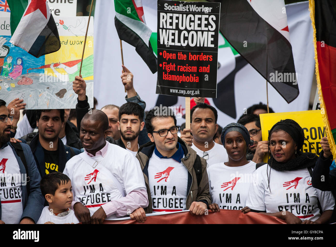 Refugee Rally London, UK. 17th September, 2016. Thousands attend a march and rally ...