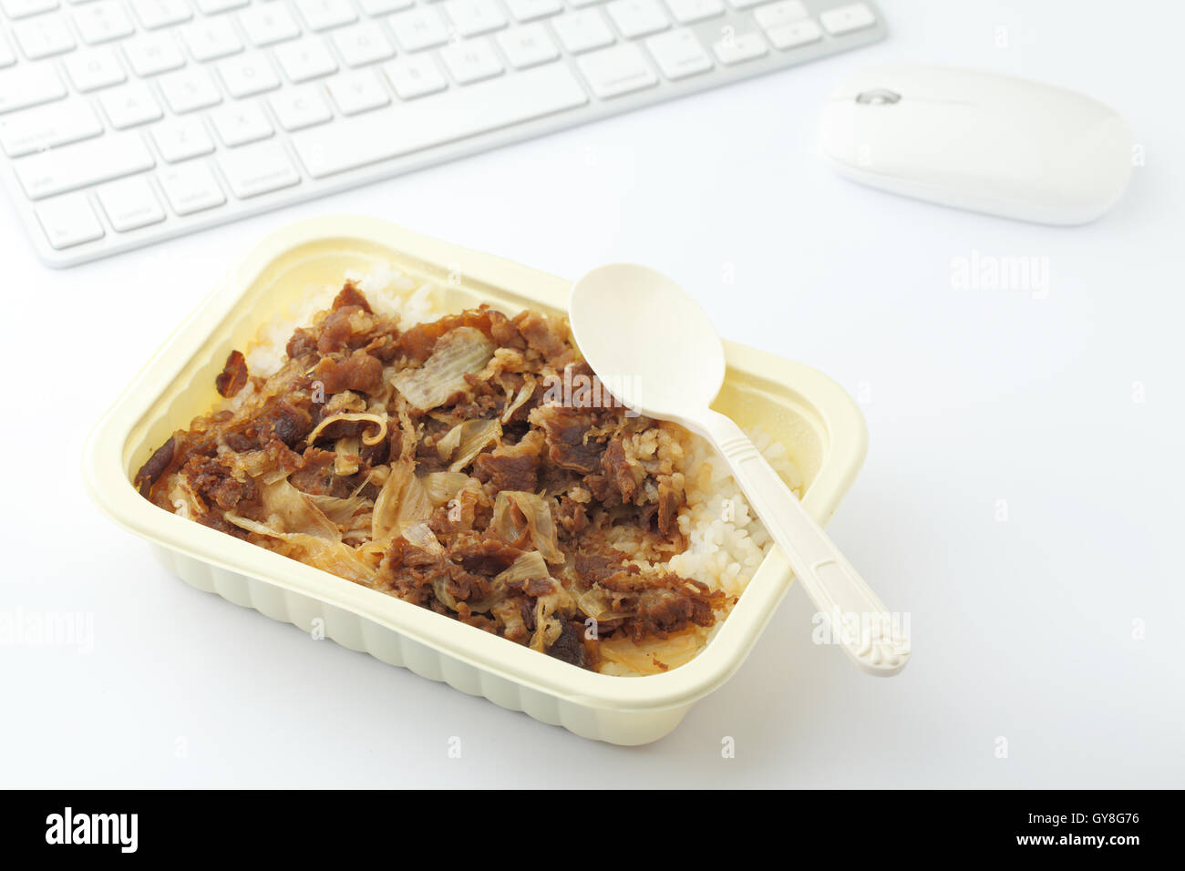 Fast food lunch at office Stock Photo