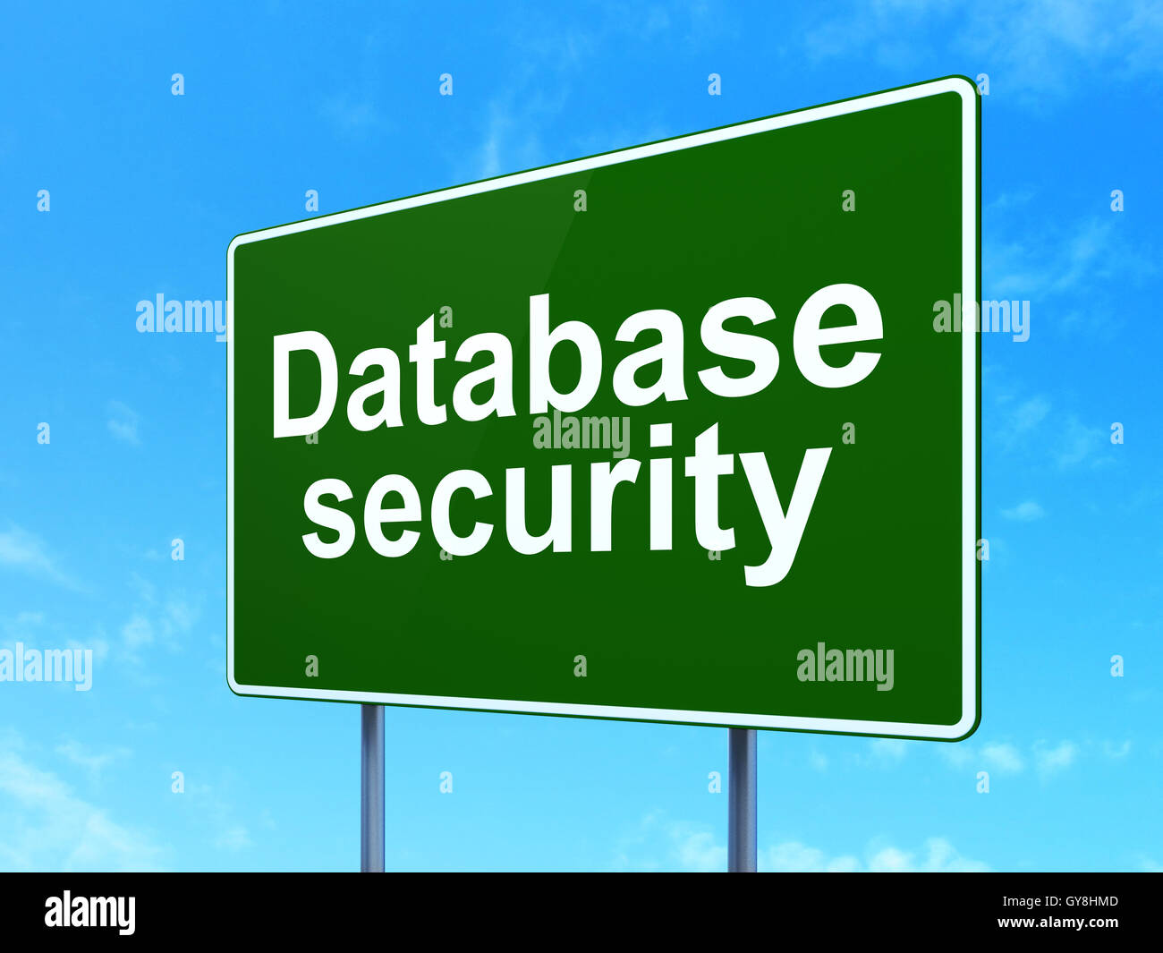 Safety concept Database Security on road sign background Stock Photo