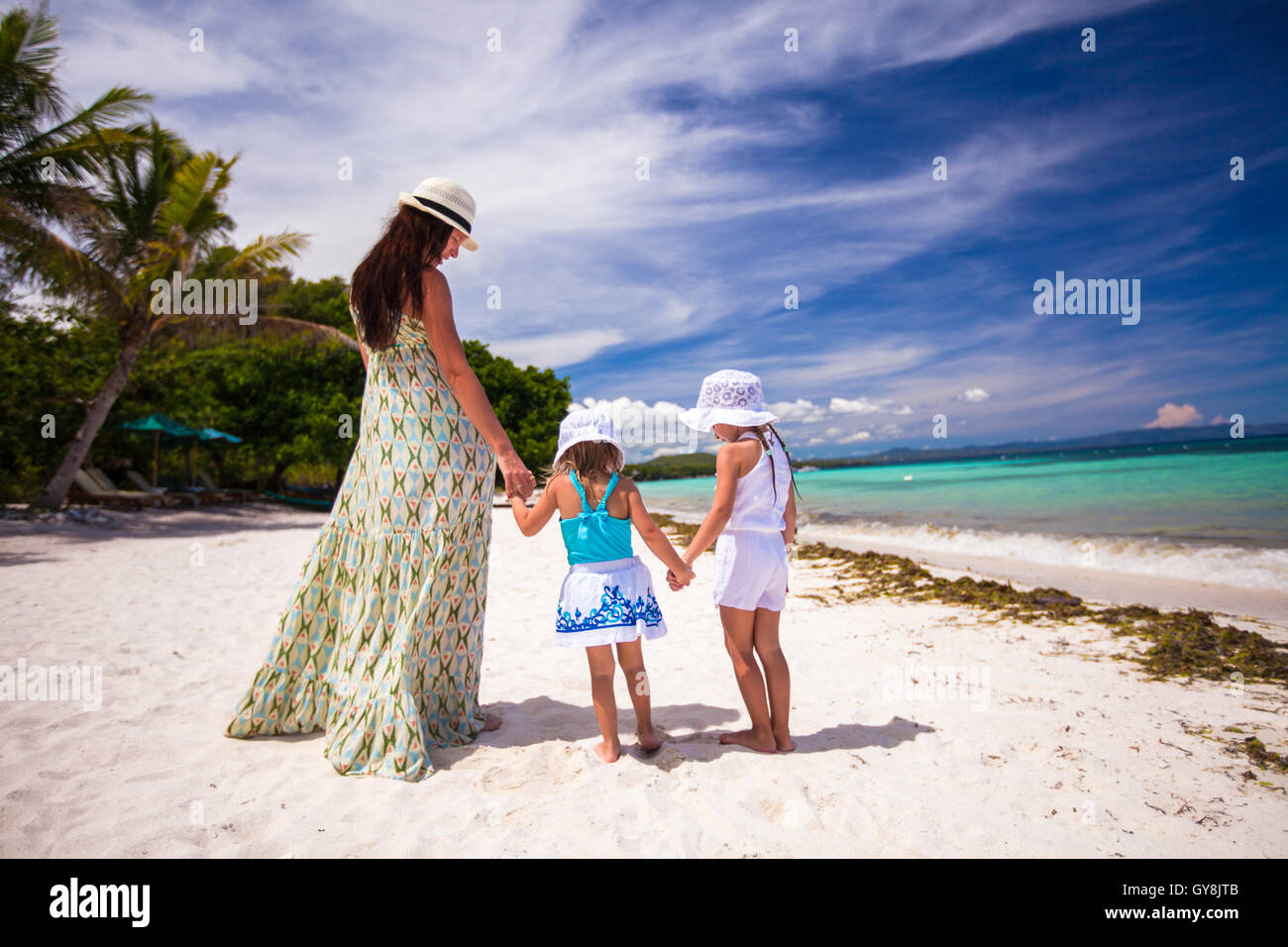 Rear view three little girls hi-res stock photography and images - Alamy