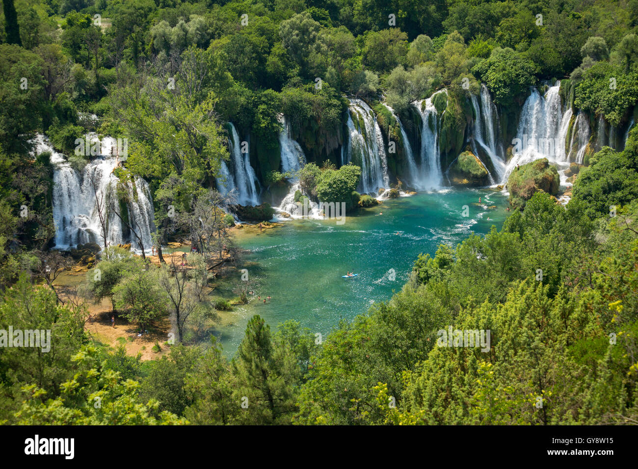 The Trebižat river and spectacular Kravice waterfalls in the vicinity of Ljubuški (West Herzegovina, Bosnia and Herzegovina). Stock Photo