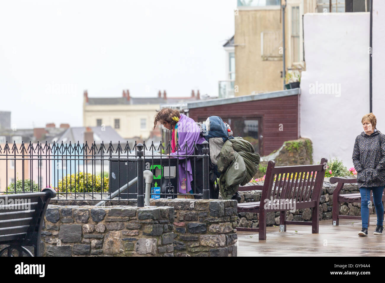 Tramp in Tenby Stock Photo