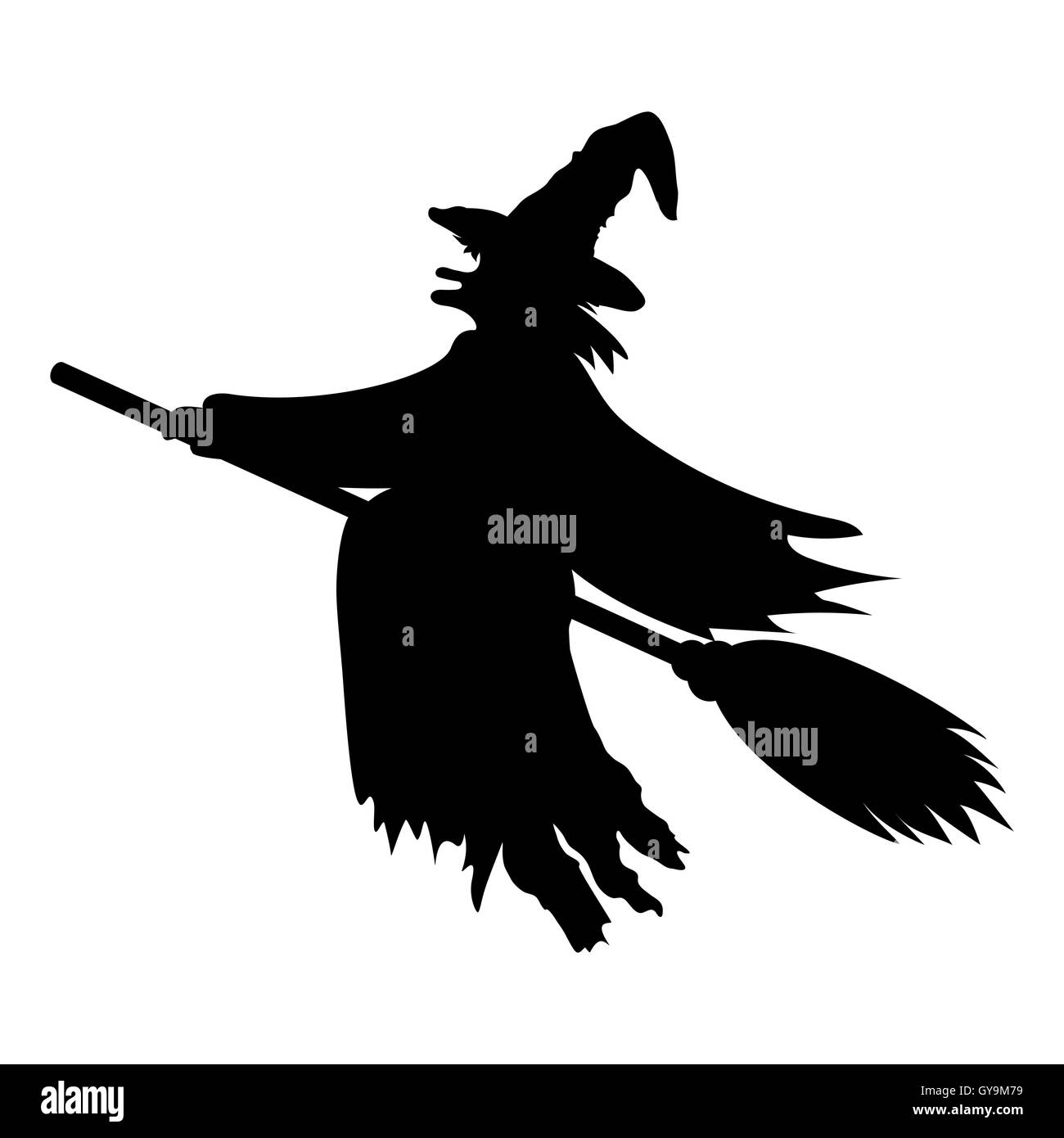 Scary witch flying Stock Vector Image & Art - Alamy